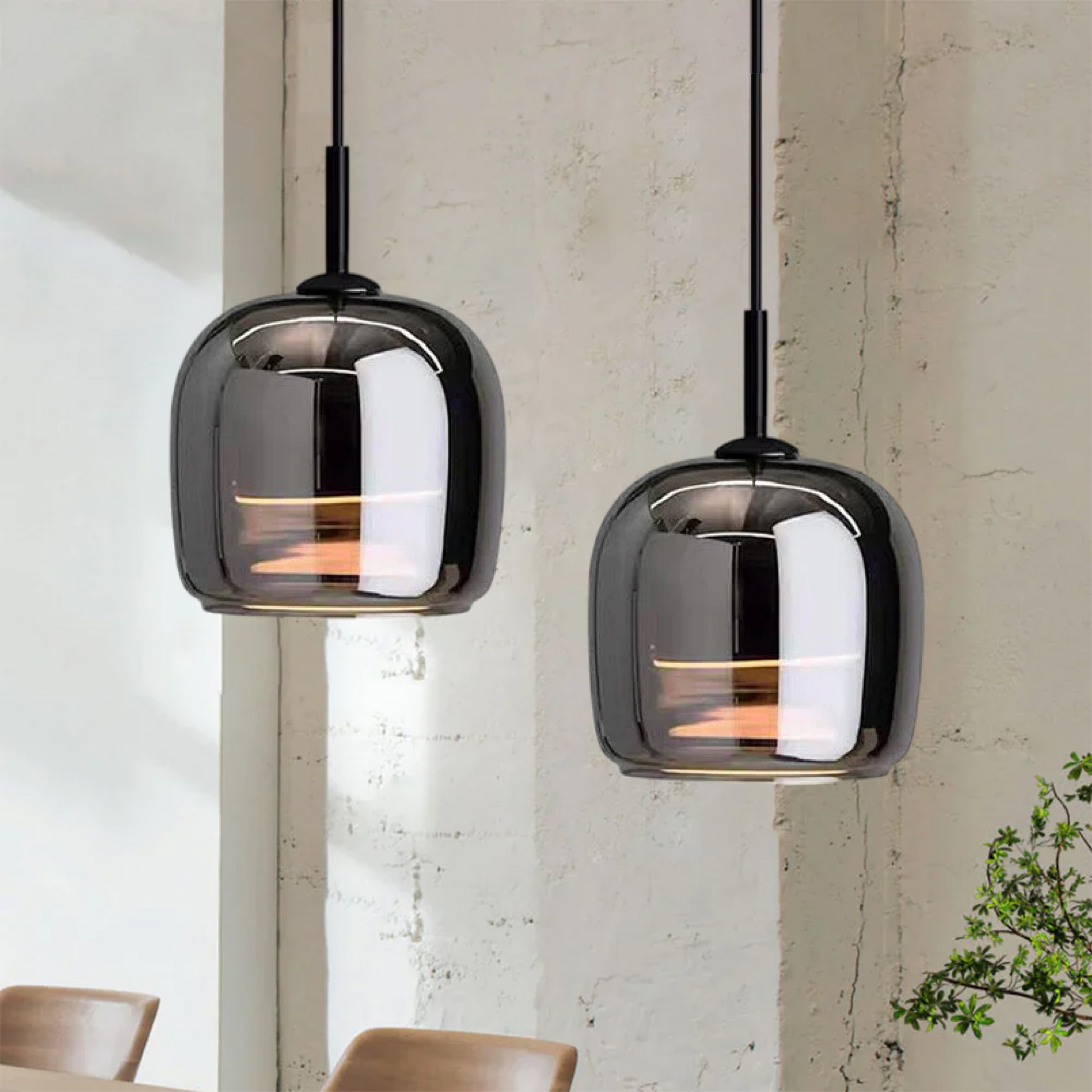 Noordse Zwartglas Hanglamp