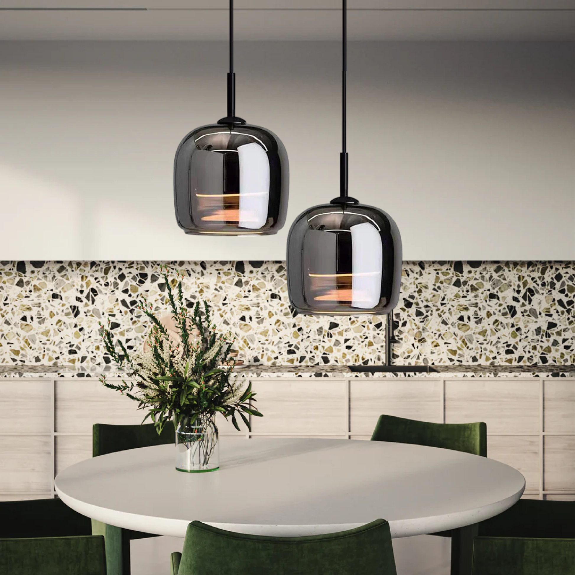 Noordse Zwartglas Hanglamp