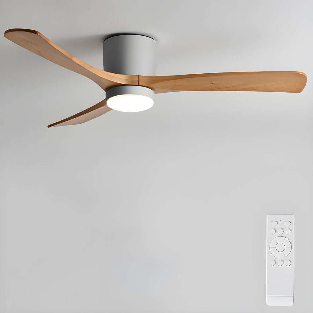 Houten plafondventilator met licht