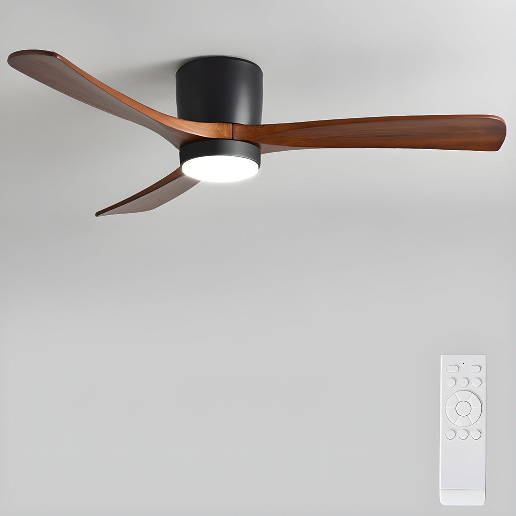 Houten plafondventilator met licht
