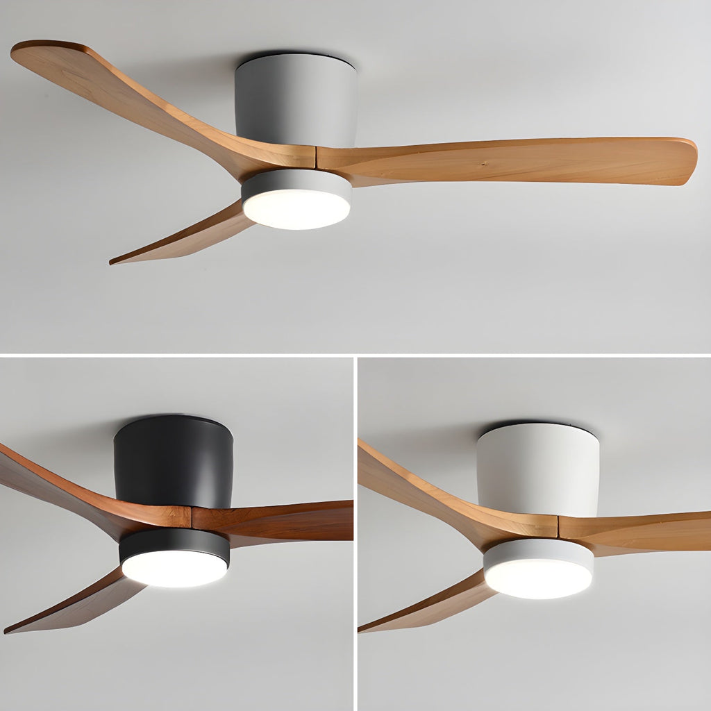 Houten plafondventilator met licht