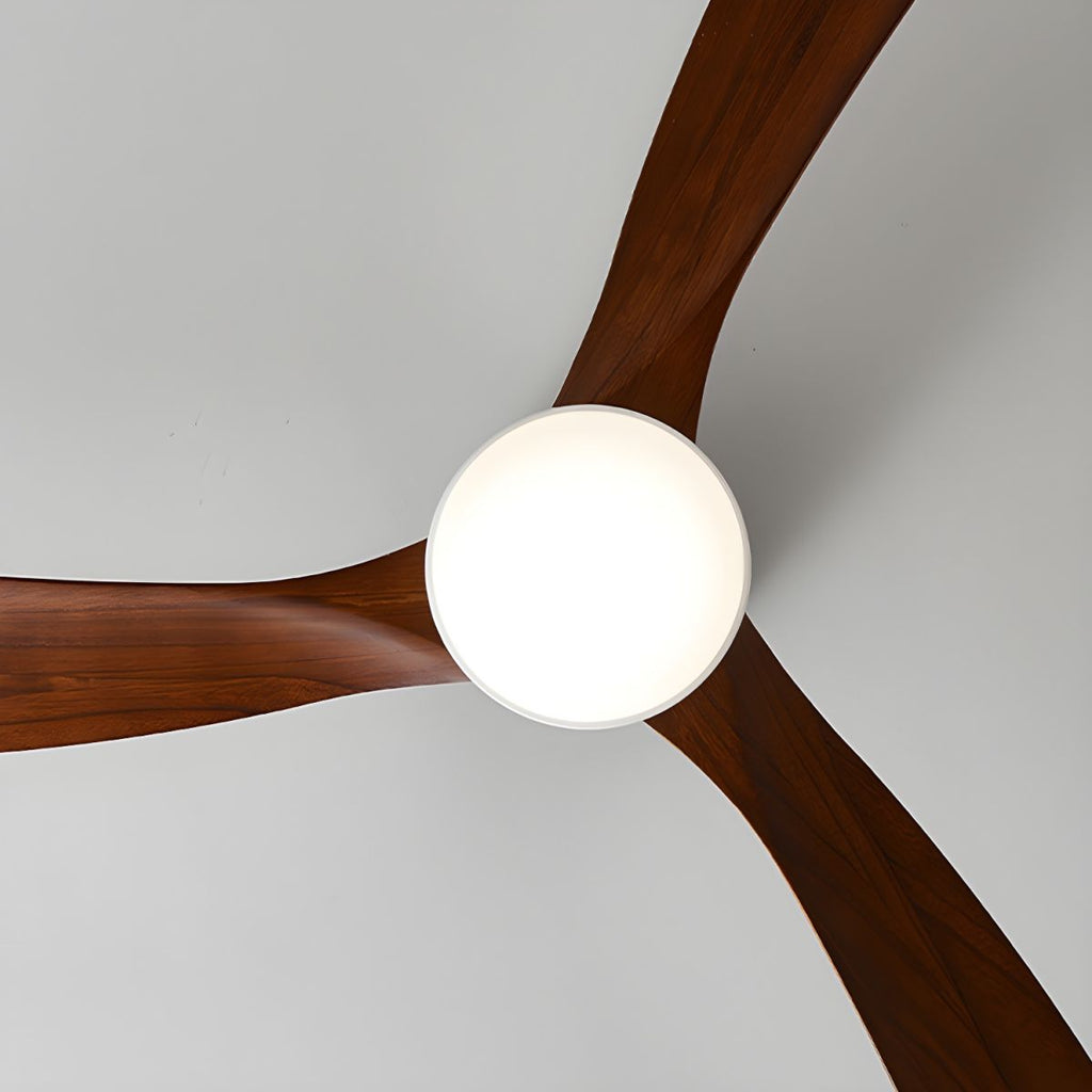 Houten plafondventilator met licht