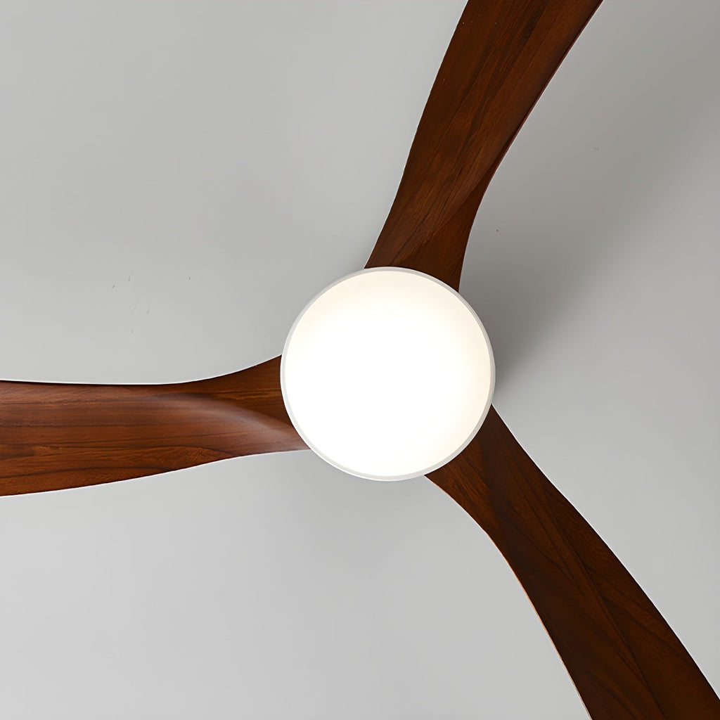 Houten plafondventilator met licht