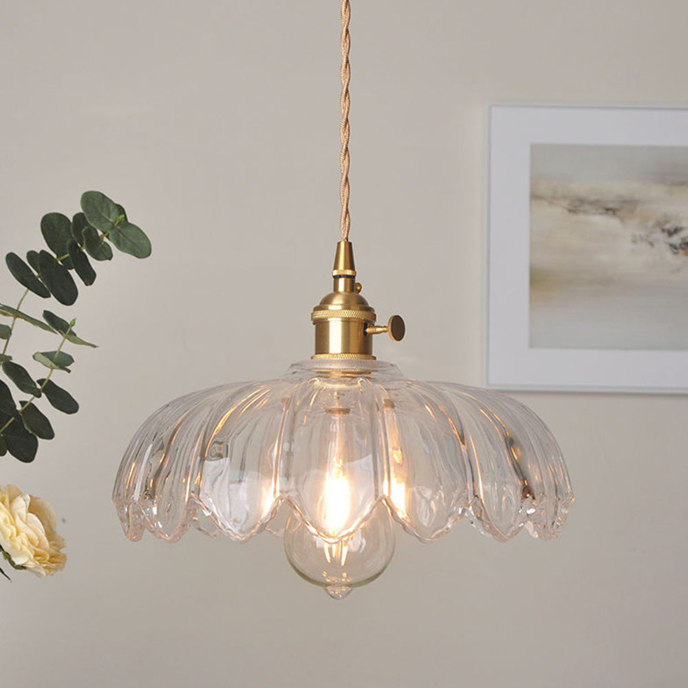 Vintage glazen bloemen hanglamp