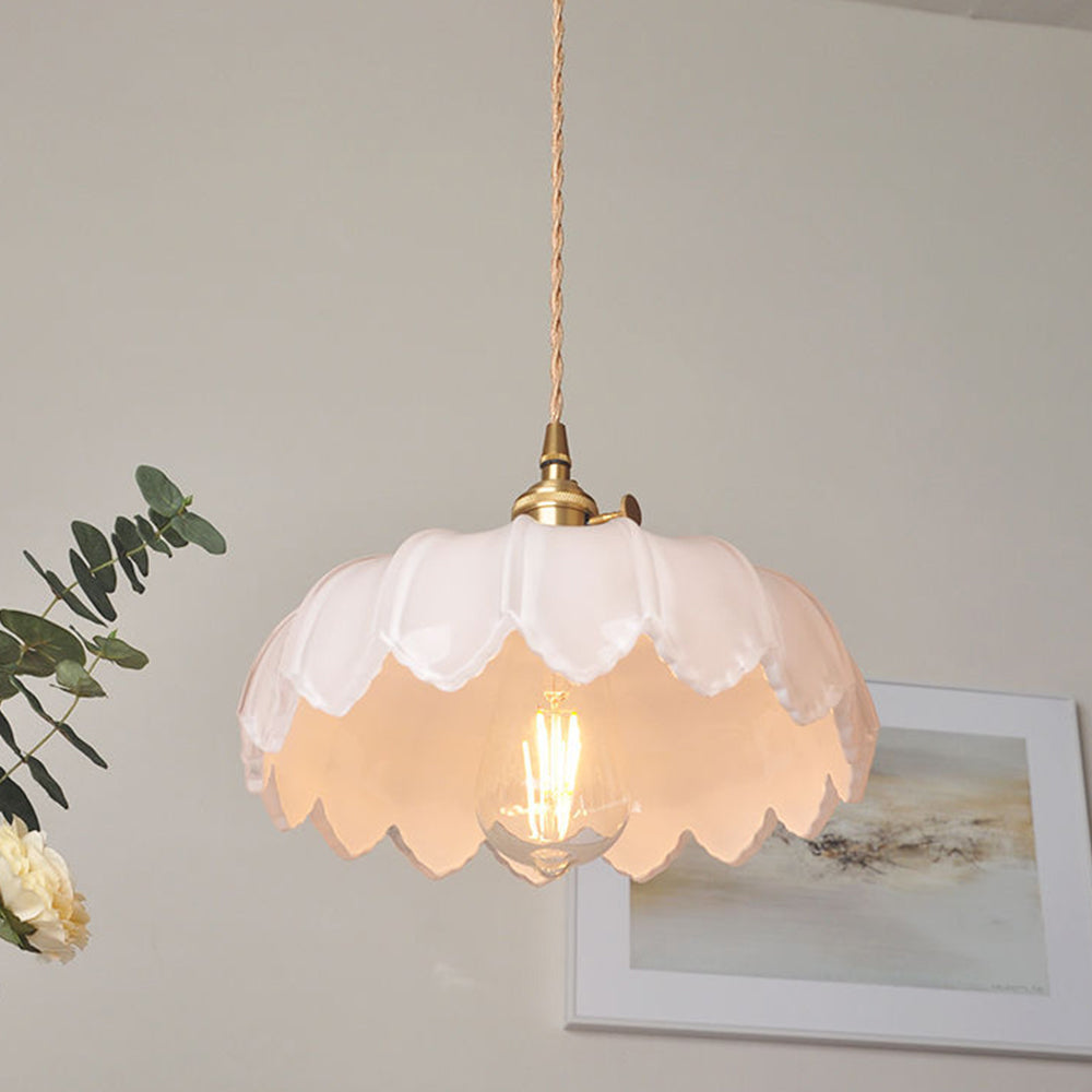 Vintage glazen bloemen hanglamp