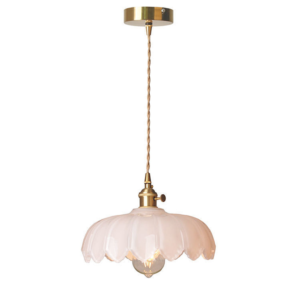 Vintage glazen bloemen hanglamp