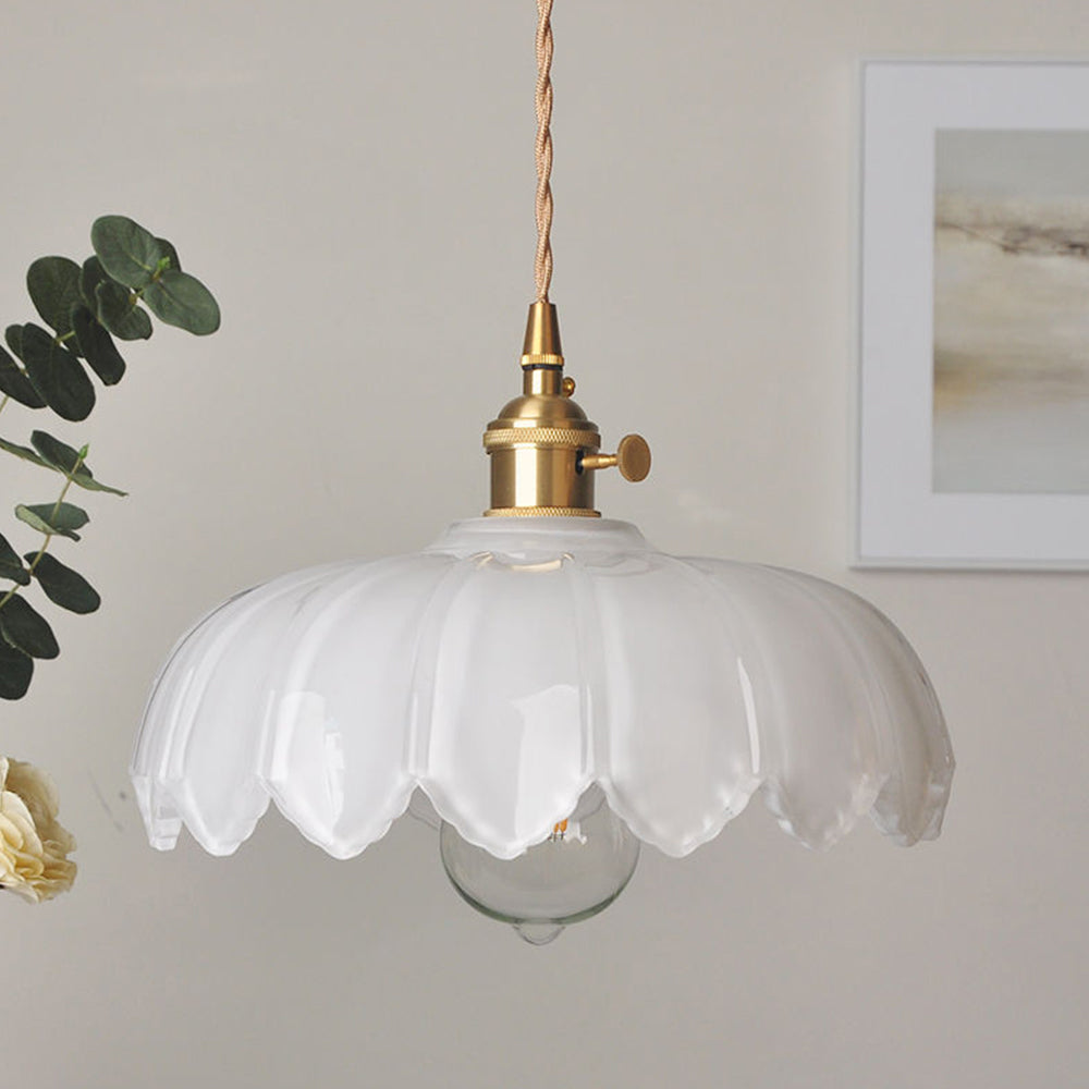 Vintage glazen bloemen hanglamp