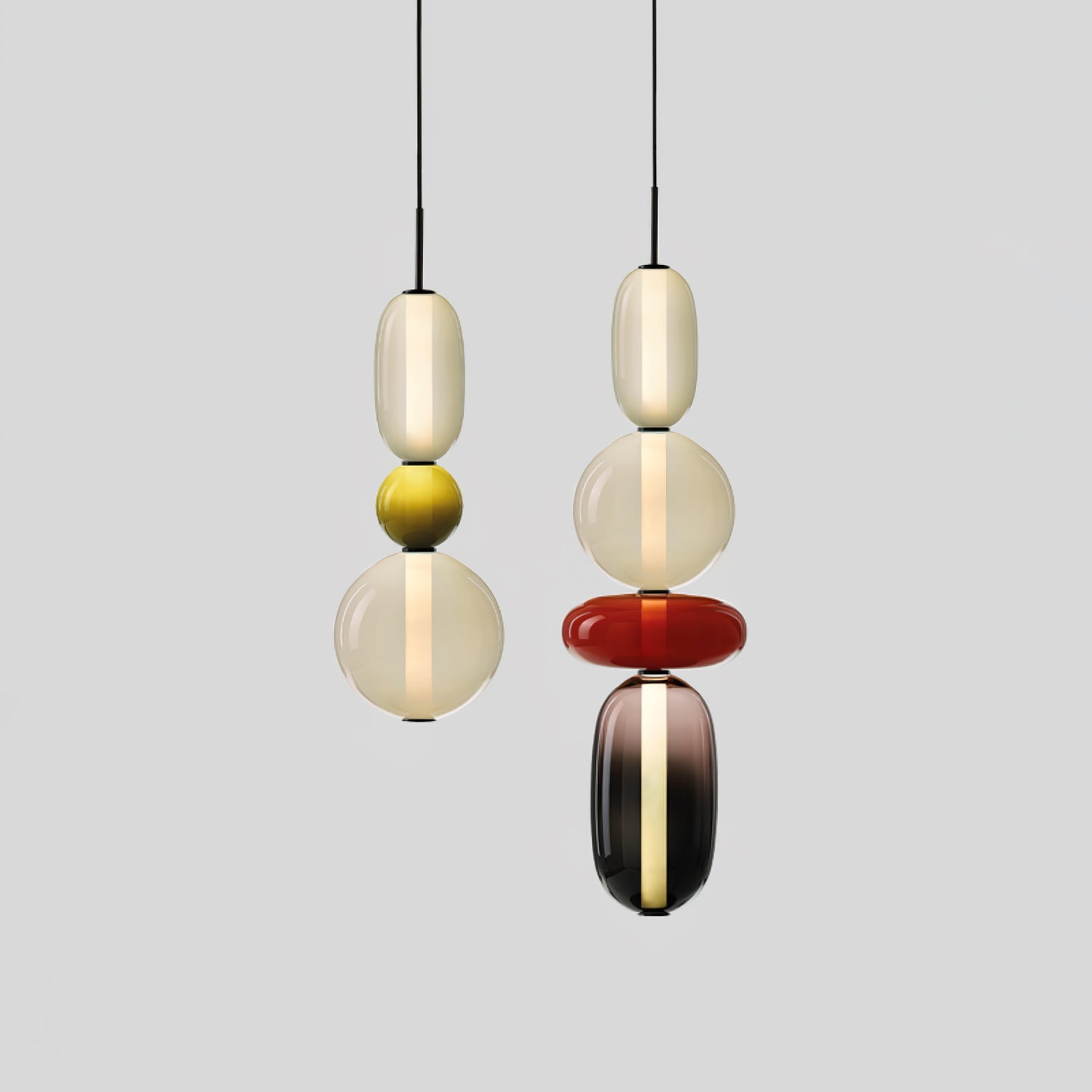 Hanglamp van Gekandiseerd Glas Installatie