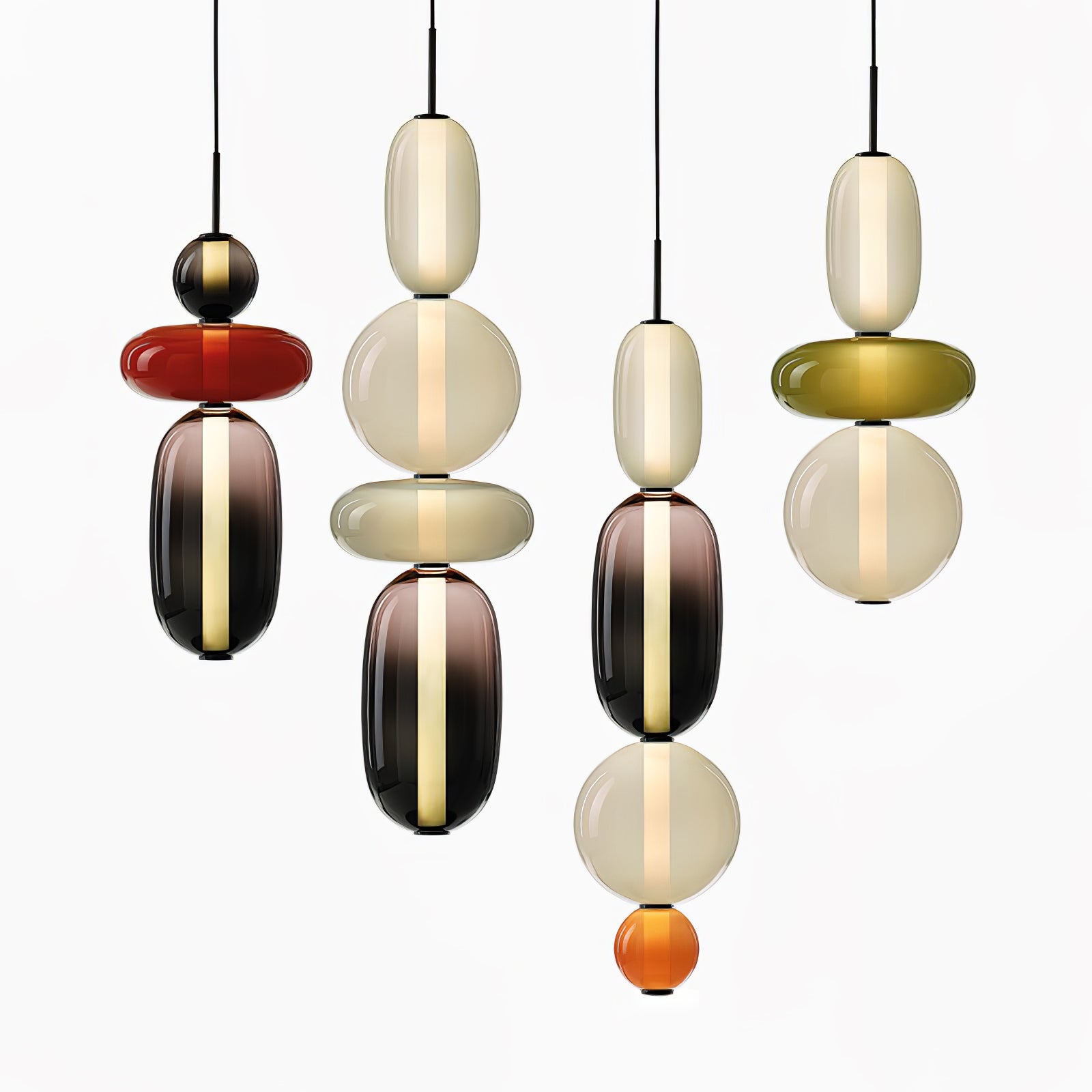 Hanglamp van Gekandiseerd Glas Installatie