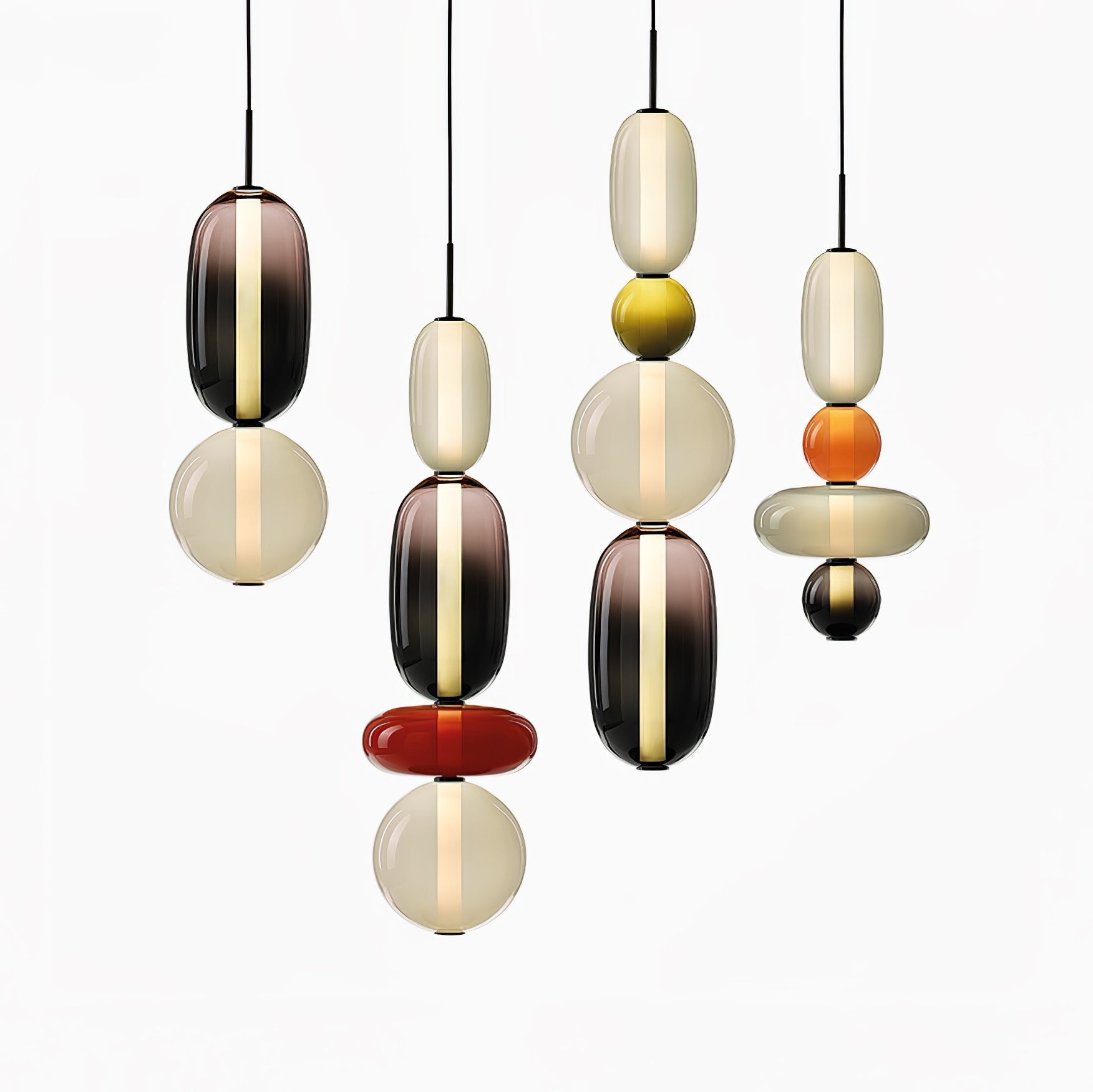 Hanglamp van Gekandiseerd Glas Installatie