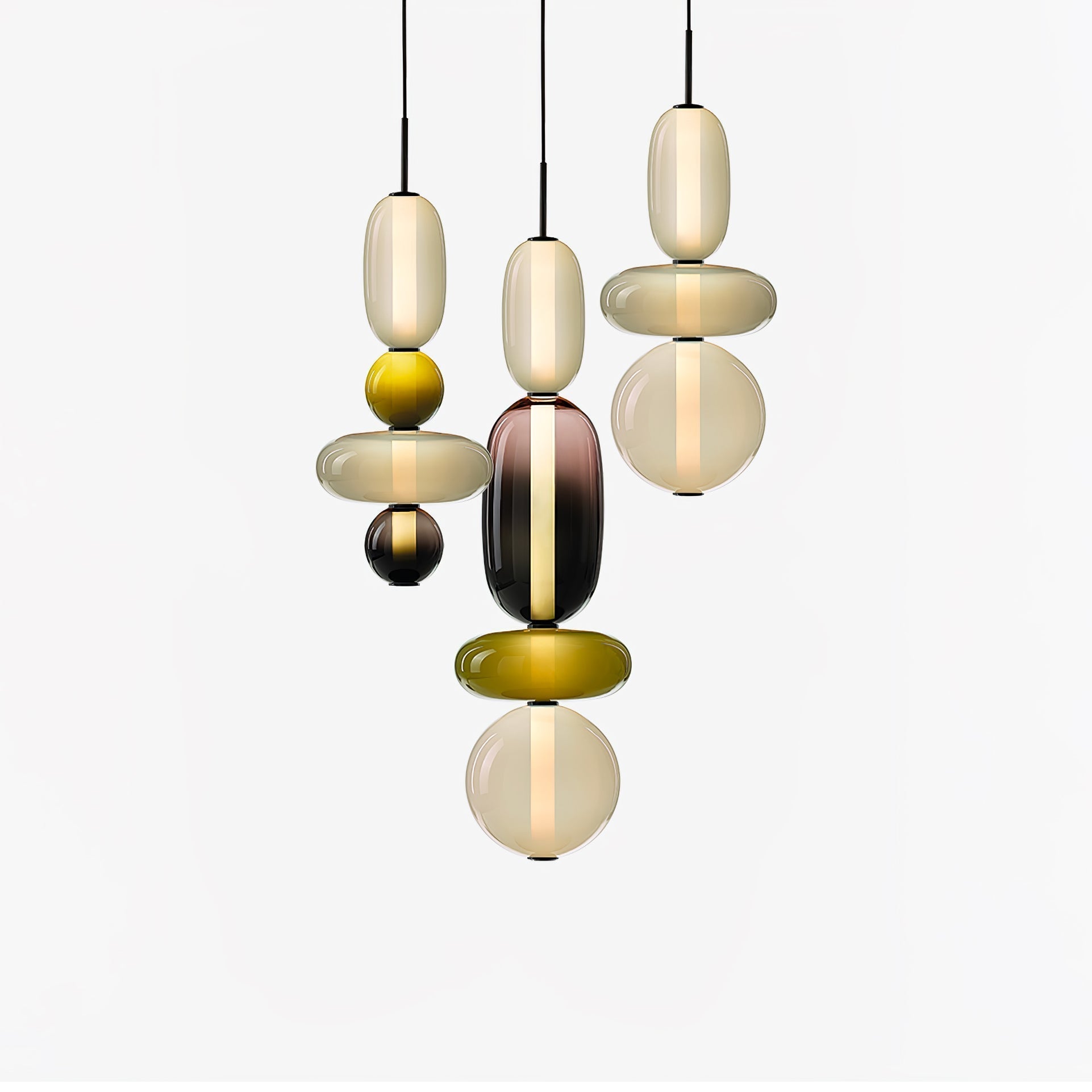 Hanglamp van Gekandiseerd Glas Installatie