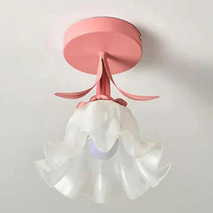Franse Tiffany Eenvoudige Mini-Bloem Plafondlamp