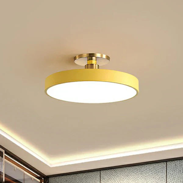 Ronde Flush Mount Light Scandinavische Stijl Acryl Slaapkamer Led Semi Coil Plafondlamp