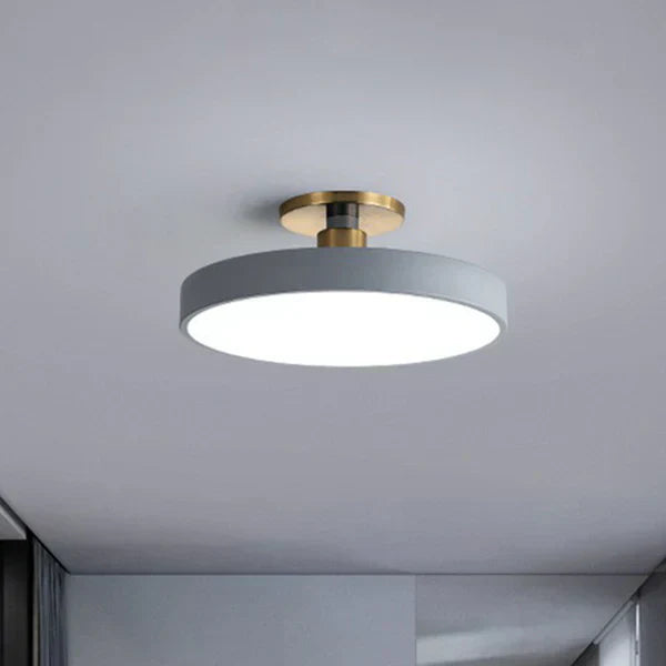 Ronde Flush Mount Light Scandinavische Stijl Acryl Slaapkamer Led Semi Coil Plafondlamp
