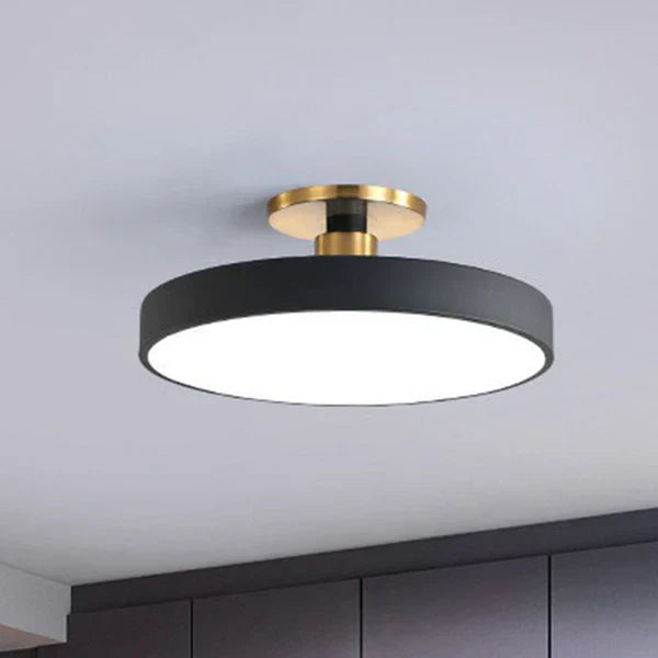 Ronde Flush Mount Light Scandinavische Stijl Acryl Slaapkamer Led Semi Coil Plafondlamp