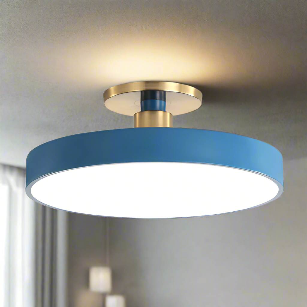 Ronde Flush Mount Light Scandinavische Stijl Acryl Slaapkamer Led Semi Coil Plafondlamp