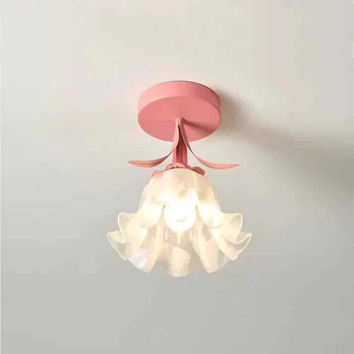 Franse Tiffany Eenvoudige Mini-Bloem Plafondlamp