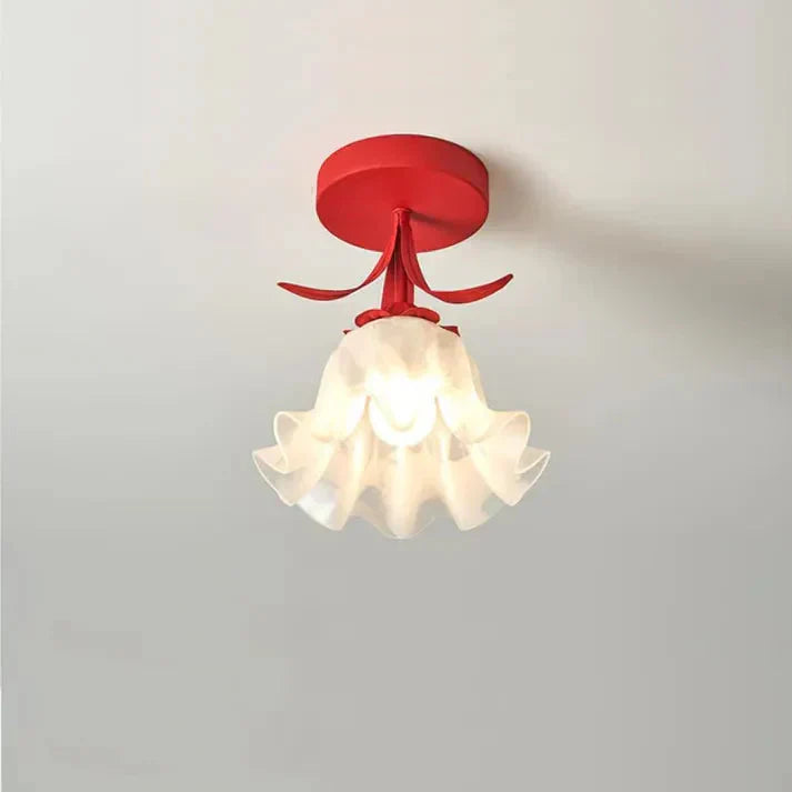 Franse Tiffany Eenvoudige Mini-Bloem Plafondlamp