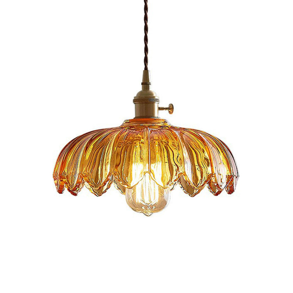 Vintage glazen bloemen hanglamp