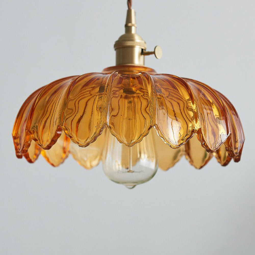 Vintage glazen bloemen hanglamp