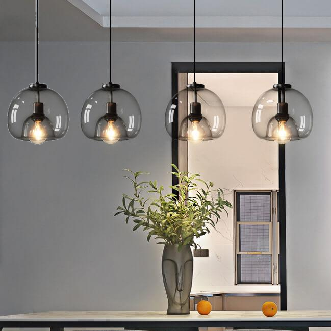 Plafondlamp van mondgeblazen glas