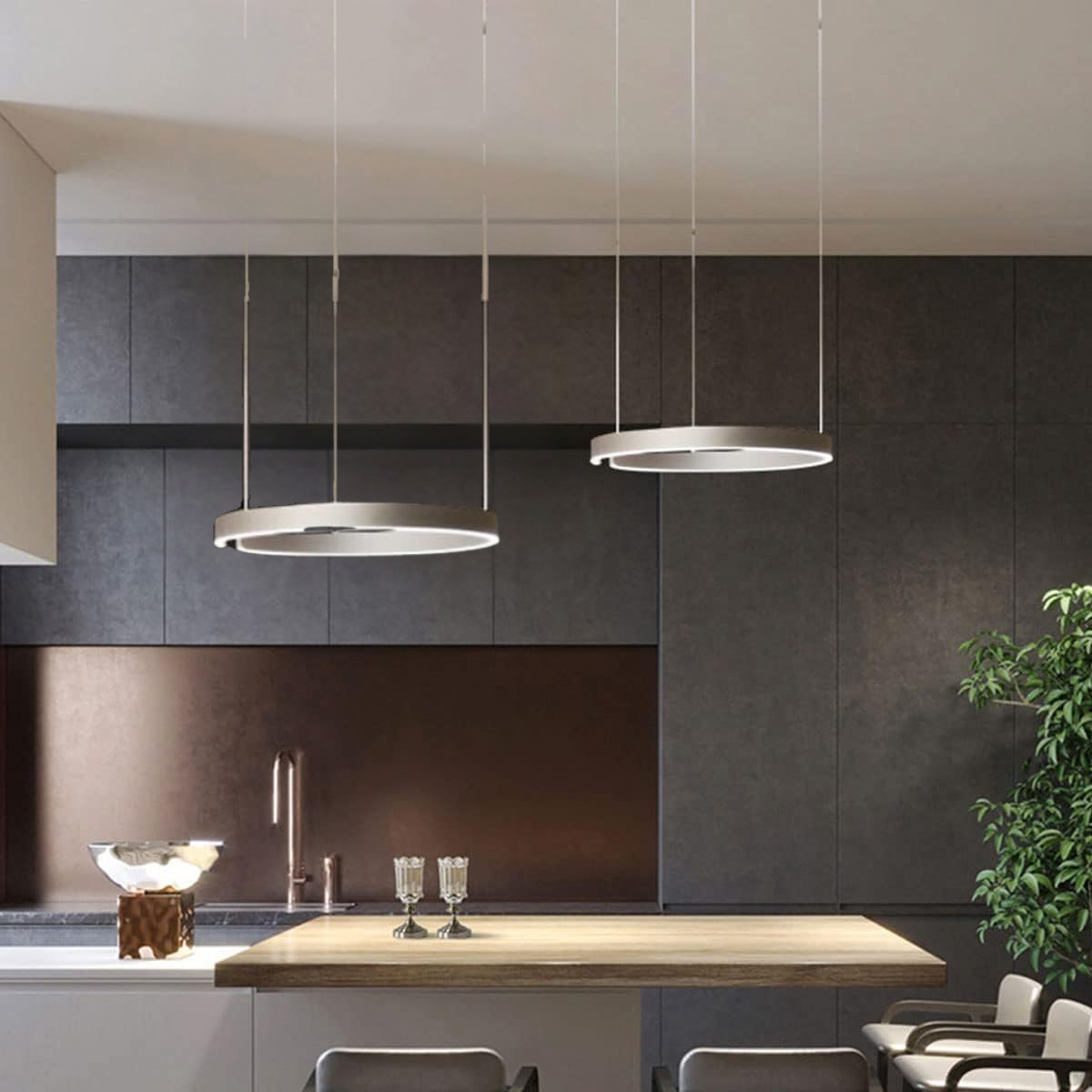 Moderne cirkelvormige LED-hanglamp