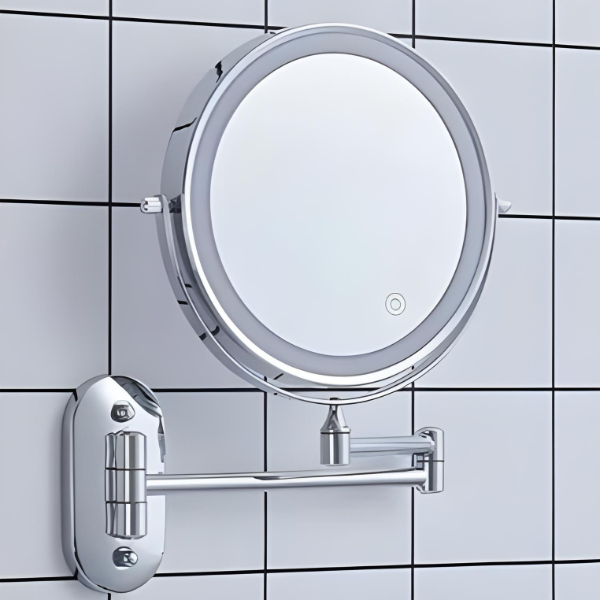 Chroom Zilver Oplaadbare LED Vergrotende Spiegel voor Makeup en Badkamer