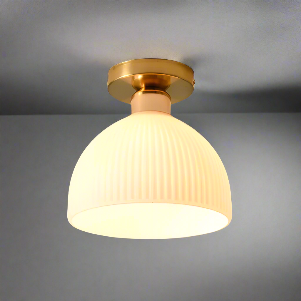 Moderne plafondlamp van melkachtig glas