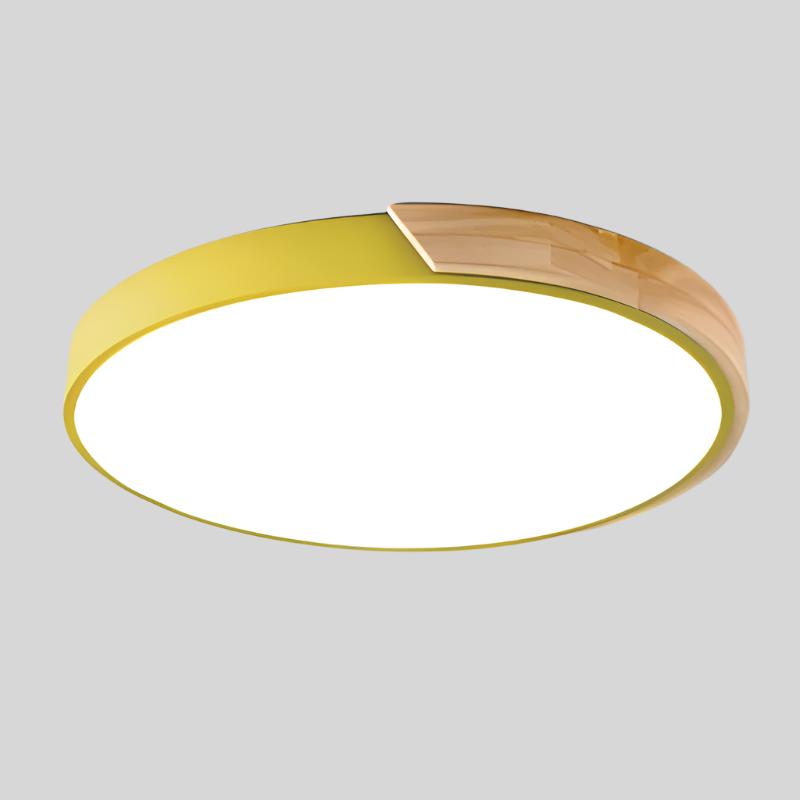 Nordic Houten Macaroon Cirkelvormige Plafondlamp