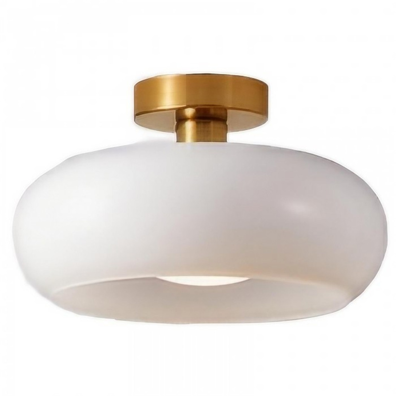 Retro Bernstein Ronde Glas-Plafondlamp