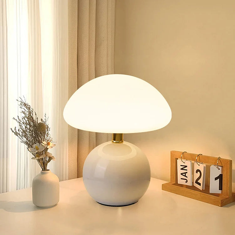 Franse Crème Paddenstoel Lamp
