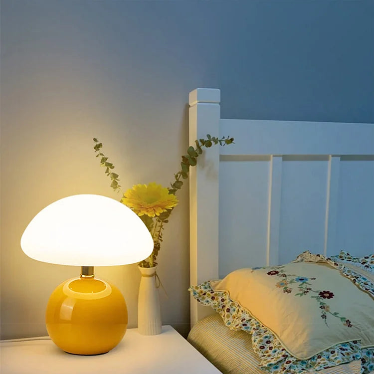 Franse Crème Paddenstoel Lamp