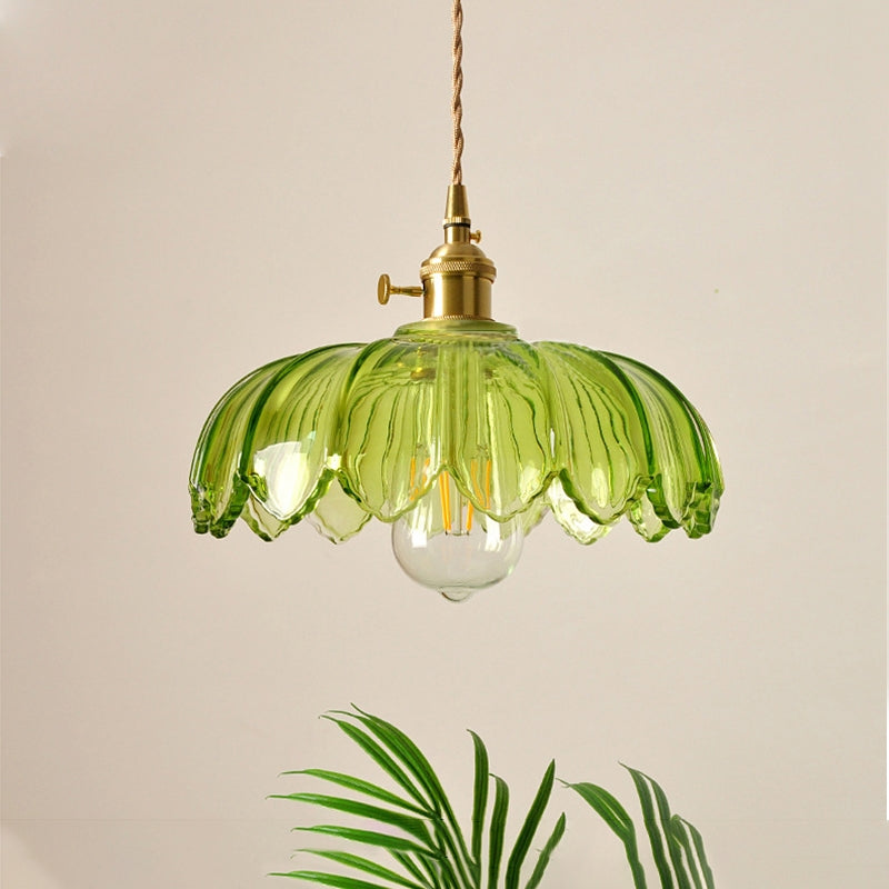 Vintage glazen bloemen hanglamp