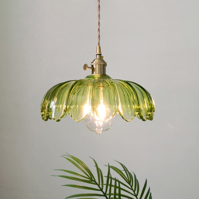 Vintage glazen bloemen hanglamp