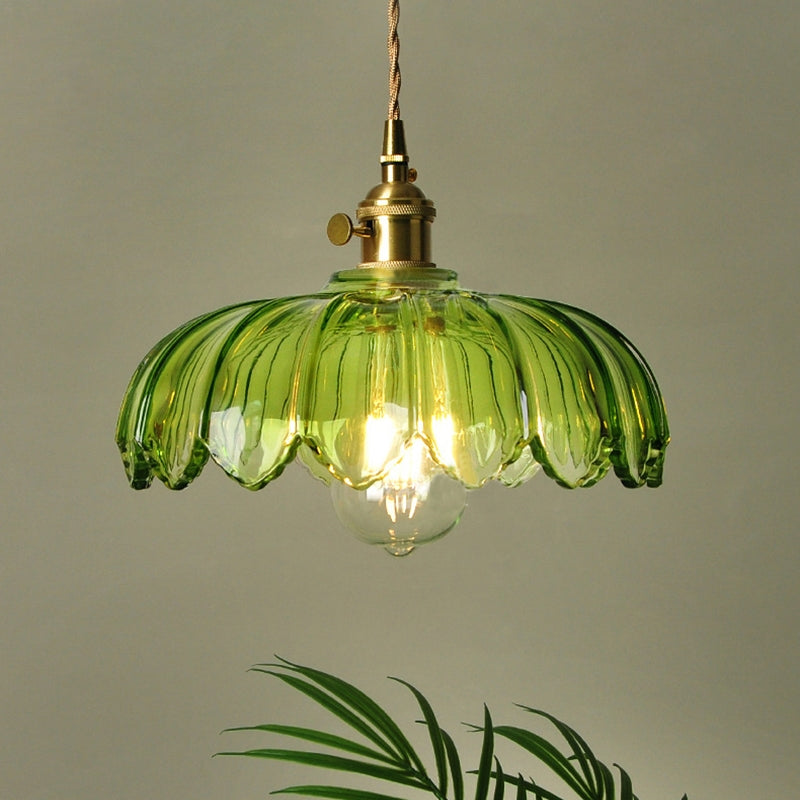 Vintage glazen bloemen hanglamp