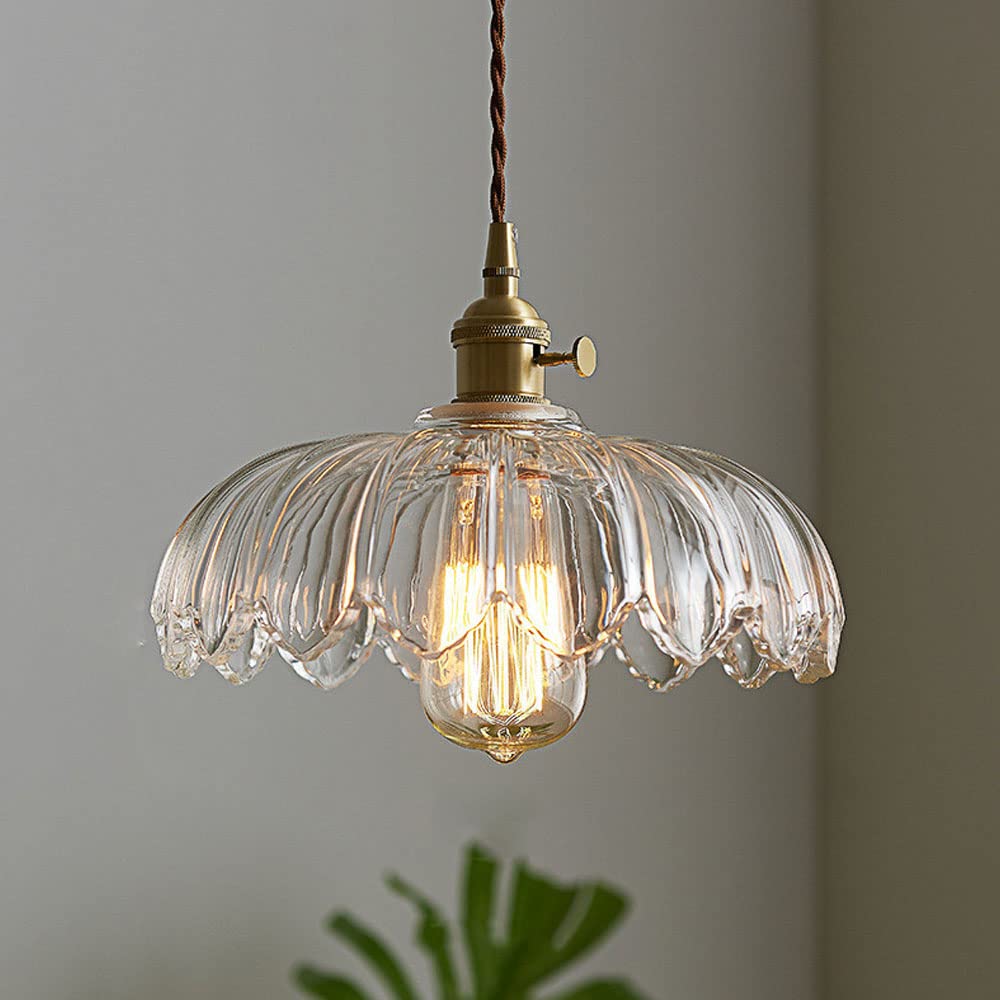 Vintage glazen bloemen hanglamp