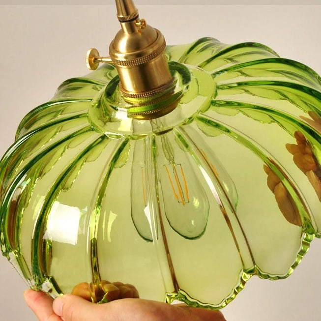 Vintage glazen bloemen hanglamp