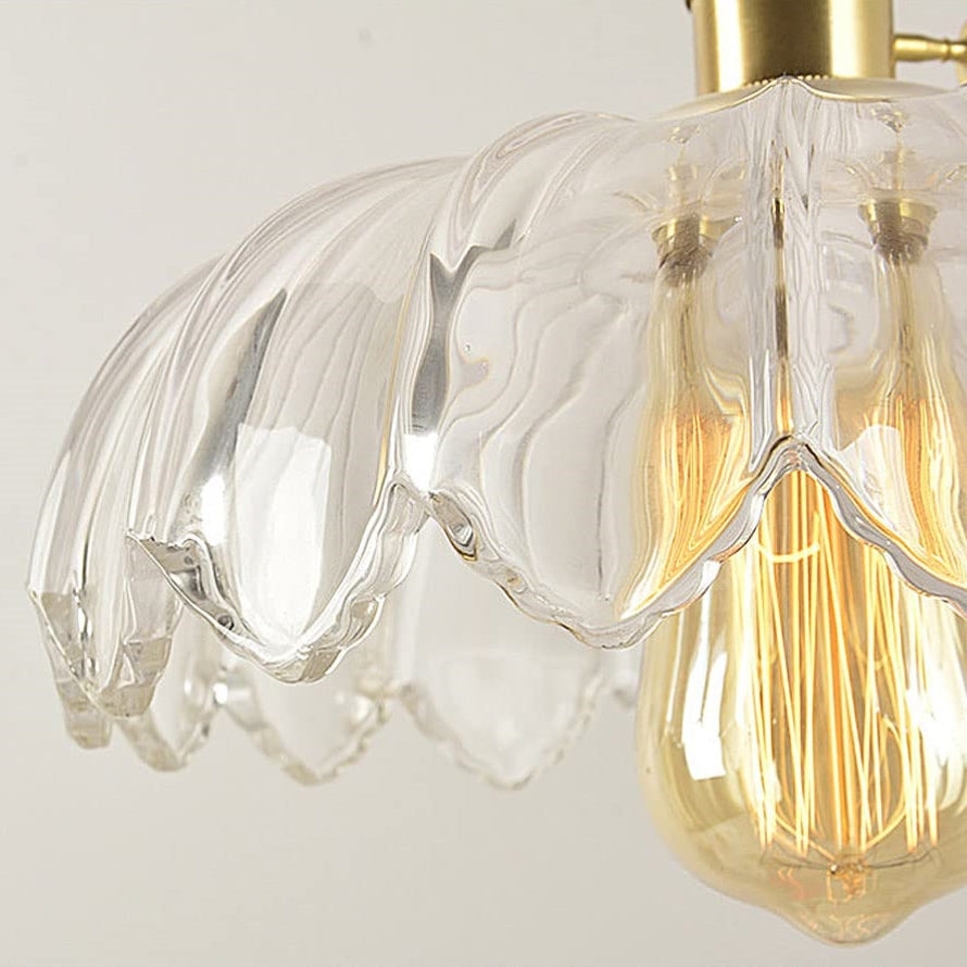 Vintage glazen bloemen hanglamp