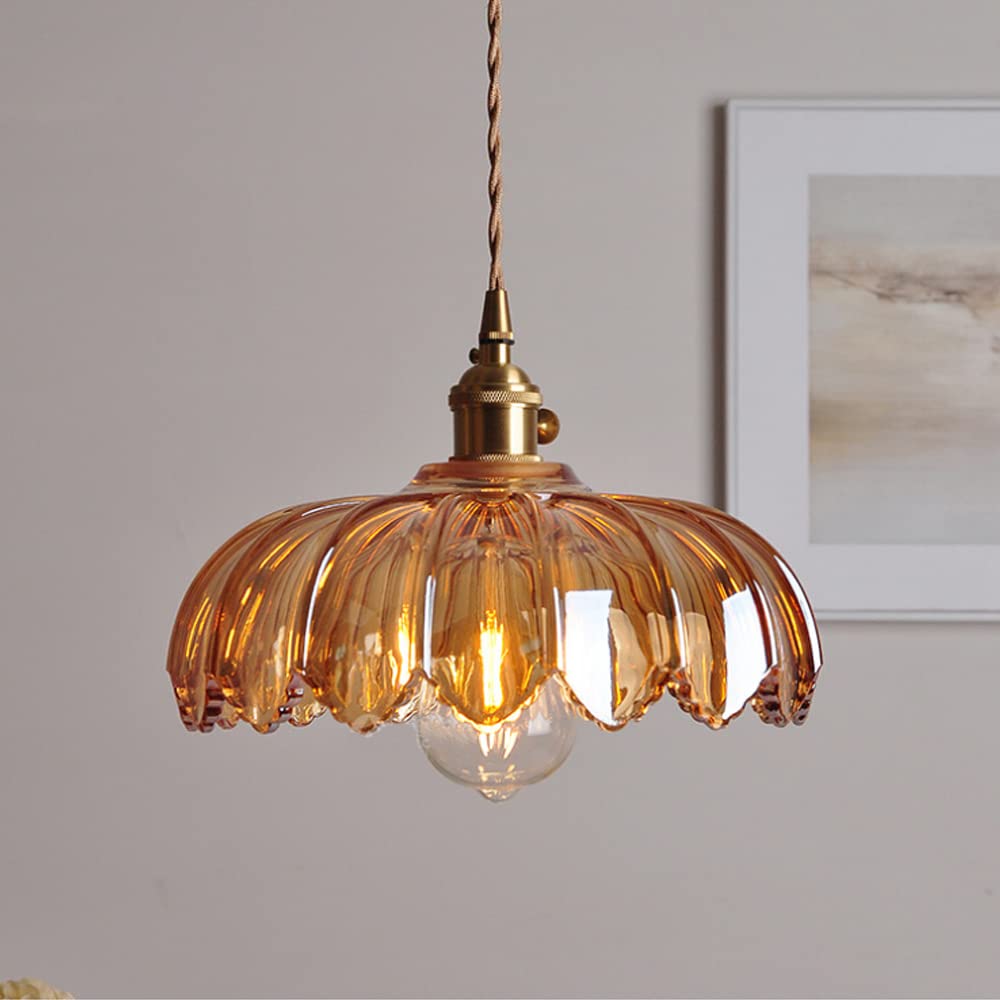Vintage glazen bloemen hanglamp