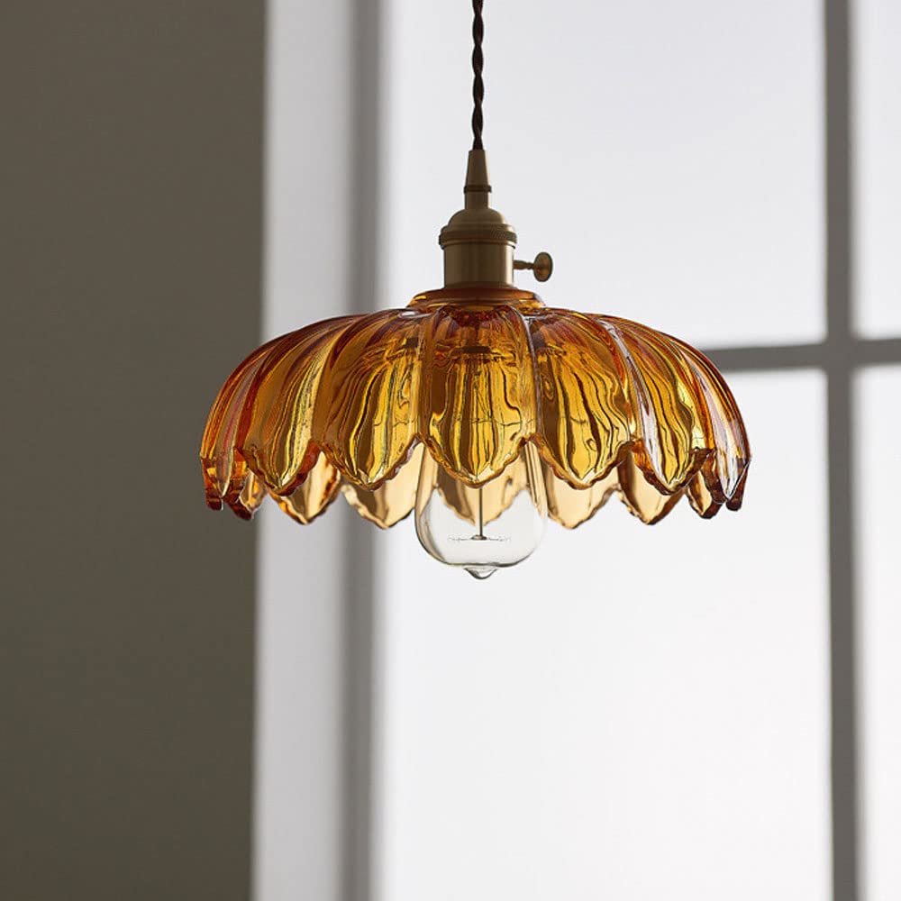 Vintage glazen bloemen hanglamp