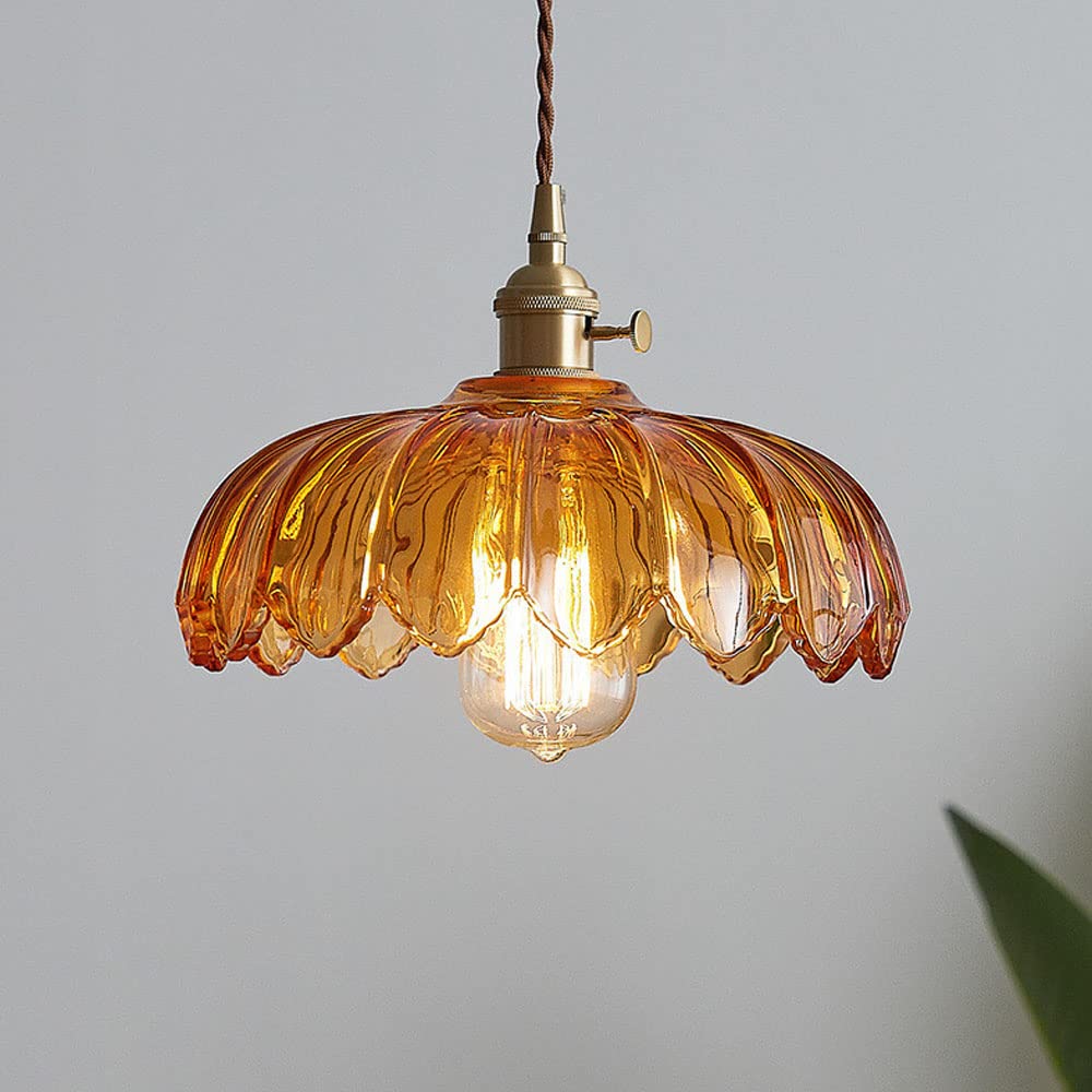 Vintage glazen bloemen hanglamp