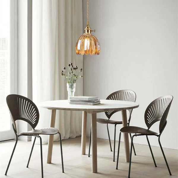 Japanse Retro Glasbloem Hanglamp