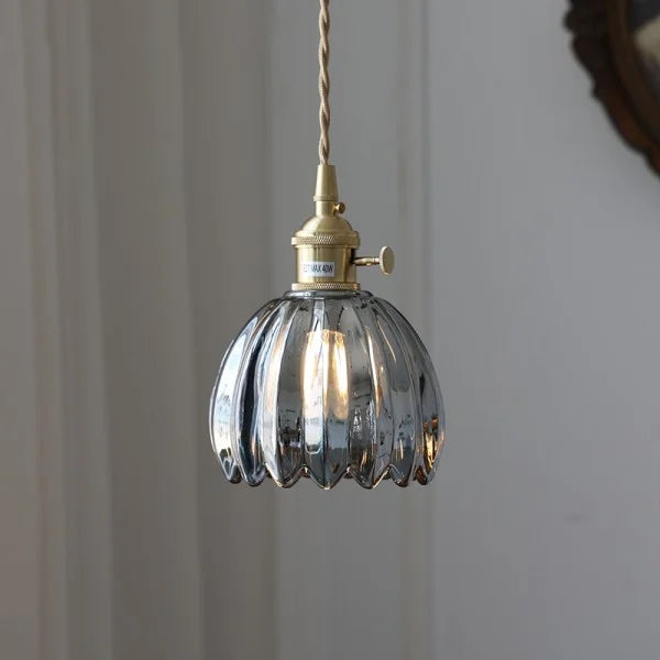 Japanse Retro Glasbloem Hanglamp