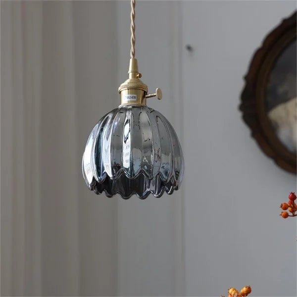Japanse Retro Glasbloem Hanglamp
