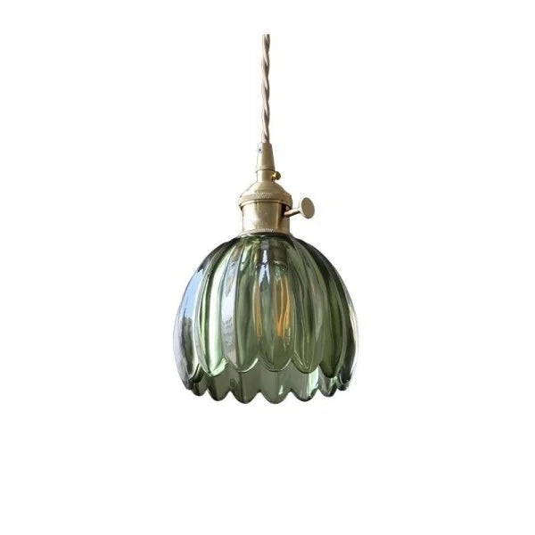 Japanse Retro Glasbloem Hanglamp