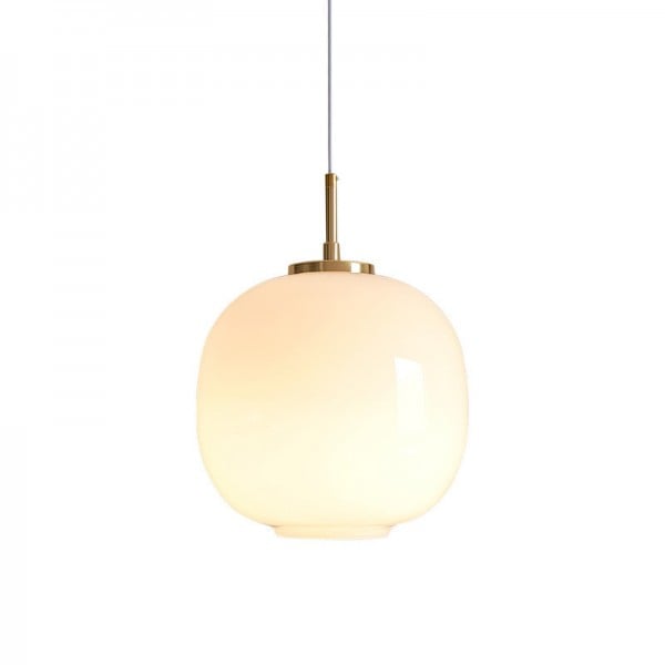 Moderne Scandinavische Opalglas Hanglamp met Radius