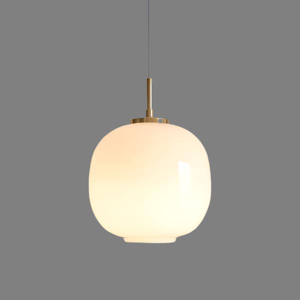 Moderne Scandinavische Opalglas Hanglamp met Radius