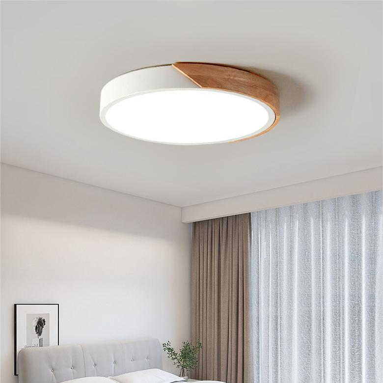 Nordic Houten Macaroon Cirkelvormige Plafondlamp