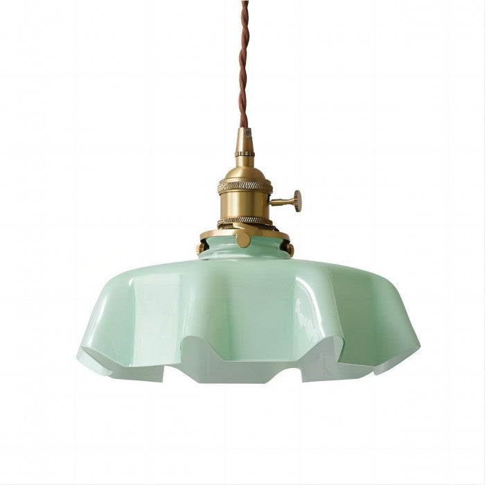 Retro Glasbloem Crème Hanglamp