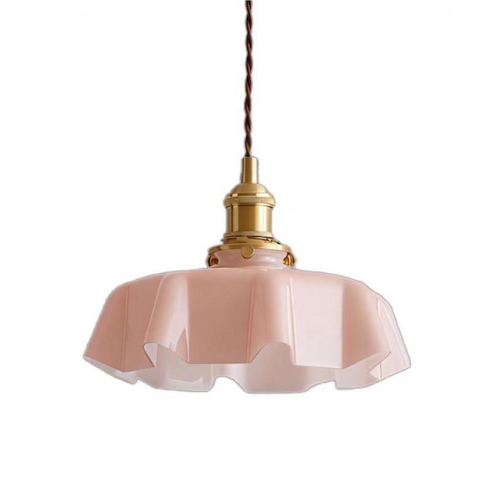Retro Glasbloem Crème Hanglamp